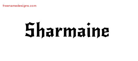 Gothic Name Tattoo Designs Sharmaine Free Graphic