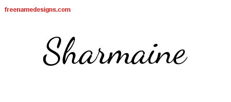 Lively Script Name Tattoo Designs Sharmaine Free Printout