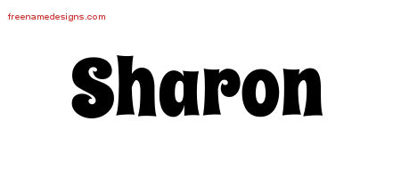 Groovy Name Tattoo Designs Sharon Free Lettering