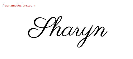 Classic Name Tattoo Designs Sharyn Graphic Download