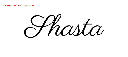 Classic Name Tattoo Designs Shasta Graphic Download