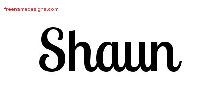 Handwritten Name Tattoo Designs Shaun Free Printout