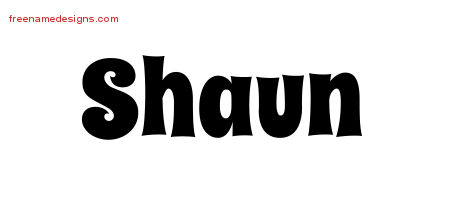 Groovy Name Tattoo Designs Shaun Free Lettering