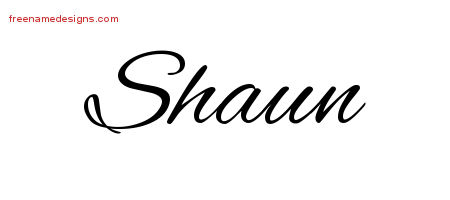Cursive Name Tattoo Designs Shaun Free Graphic
