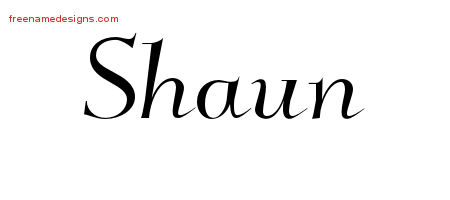 Elegant Name Tattoo Designs Shaun Free Graphic