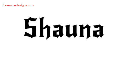 Gothic Name Tattoo Designs Shauna Free Graphic