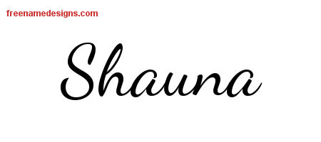 Lively Script Name Tattoo Designs Shauna Free Printout