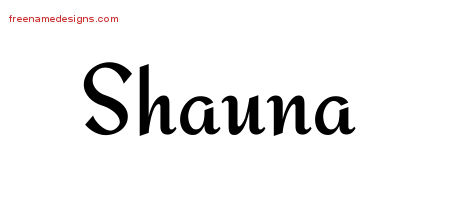 Calligraphic Stylish Name Tattoo Designs Shauna Download Free