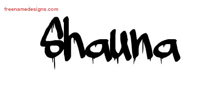 Graffiti Name Tattoo Designs Shauna Free Lettering
