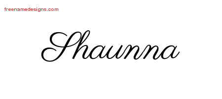 Classic Name Tattoo Designs Shaunna Graphic Download