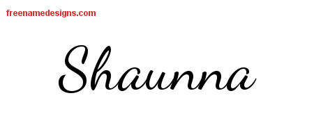 Lively Script Name Tattoo Designs Shaunna Free Printout