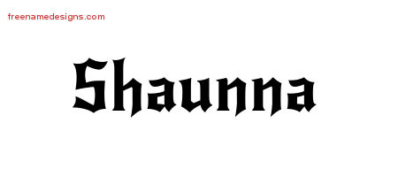 Gothic Name Tattoo Designs Shaunna Free Graphic