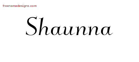 Elegant Name Tattoo Designs Shaunna Free Graphic