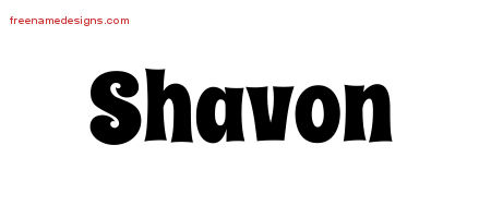 Groovy Name Tattoo Designs Shavon Free Lettering