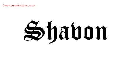 Blackletter Name Tattoo Designs Shavon Graphic Download