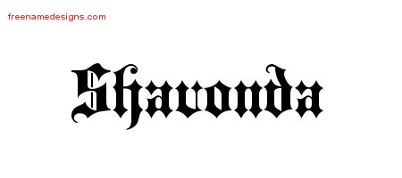 Old English Name Tattoo Designs Shavonda Free