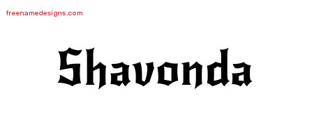 Gothic Name Tattoo Designs Shavonda Free Graphic