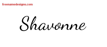 Lively Script Name Tattoo Designs Shavonne Free Printout