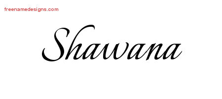 Calligraphic Name Tattoo Designs Shawana Download Free