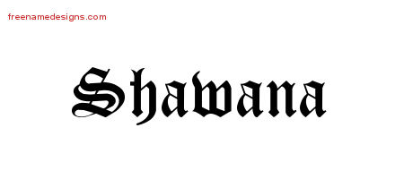 Blackletter Name Tattoo Designs Shawana Graphic Download