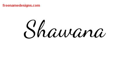 Lively Script Name Tattoo Designs Shawana Free Printout