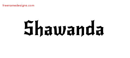 Gothic Name Tattoo Designs Shawanda Free Graphic