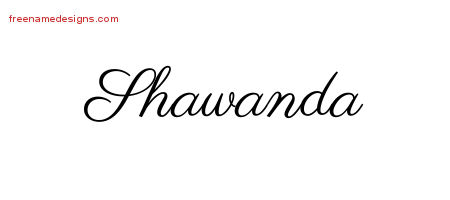 Classic Name Tattoo Designs Shawanda Graphic Download