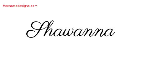 Classic Name Tattoo Designs Shawanna Graphic Download
