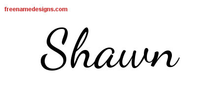 Lively Script Name Tattoo Designs Shawn Free Printout