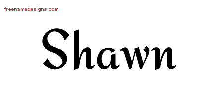 Calligraphic Stylish Name Tattoo Designs Shawn Free Graphic