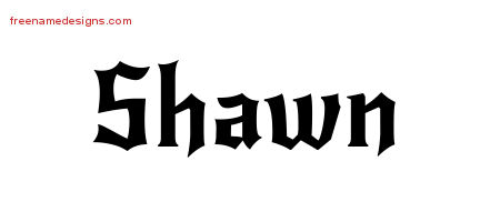 Gothic Name Tattoo Designs Shawn Free Graphic