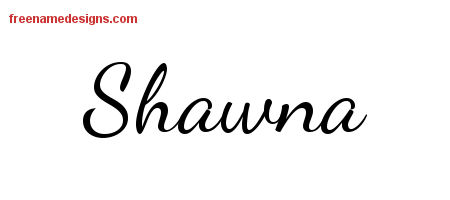 Lively Script Name Tattoo Designs Shawna Free Printout