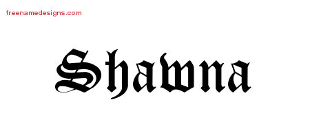 Blackletter Name Tattoo Designs Shawna Graphic Download