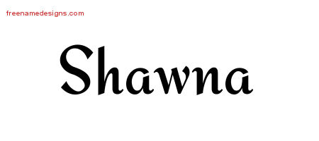 Calligraphic Stylish Name Tattoo Designs Shawna Download Free