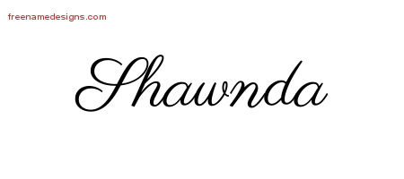 Classic Name Tattoo Designs Shawnda Graphic Download