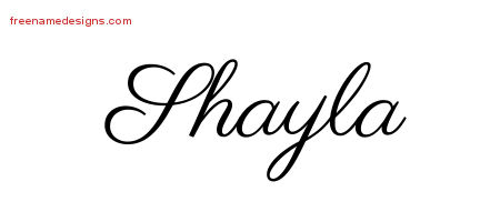 Classic Name Tattoo Designs Shayla Graphic Download
