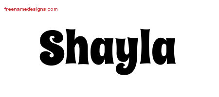 Groovy Name Tattoo Designs Shayla Free Lettering