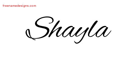 Cursive Name Tattoo Designs Shayla Download Free