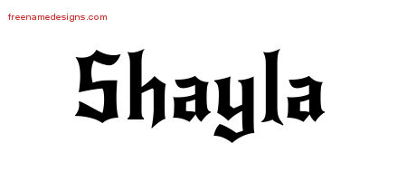 Gothic Name Tattoo Designs Shayla Free Graphic