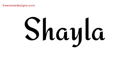 Calligraphic Stylish Name Tattoo Designs Shayla Download Free