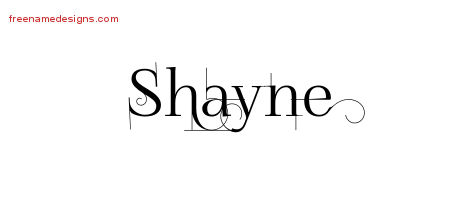 Decorated Name Tattoo Designs Shayne Free Lettering