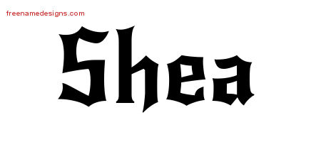 Gothic Name Tattoo Designs Shea Free Graphic