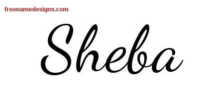 Lively Script Name Tattoo Designs Sheba Free Printout