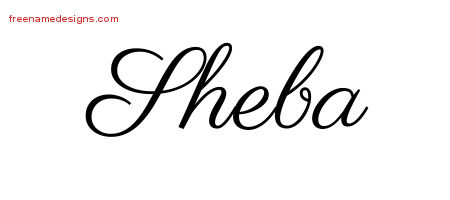 Classic Name Tattoo Designs Sheba Graphic Download