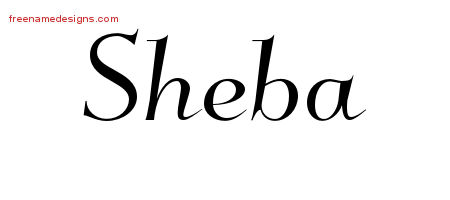 Elegant Name Tattoo Designs Sheba Free Graphic