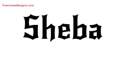 Gothic Name Tattoo Designs Sheba Free Graphic