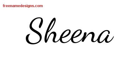 Lively Script Name Tattoo Designs Sheena Free Printout