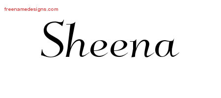 Elegant Name Tattoo Designs Sheena Free Graphic