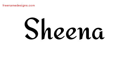 Calligraphic Stylish Name Tattoo Designs Sheena Download Free