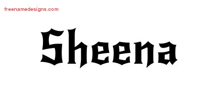 Gothic Name Tattoo Designs Sheena Free Graphic Free Name Designs
